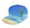 Oaieltj Unisex Baseball Cap Erwachsene Teens Adjustable Snapback Flat Brim Baseball Cap Cool Hip Hop Hat, Beach Island Ocean Dream With Palm Tree Leaves, One size