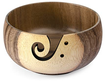 Garnschale für Wolle, Little World Garnhalter Holz Strickschale | Wollschale Garnschale Holz, Crochet Yarn Bowl Verhindert Verheddern, Garnhalter Wolle für Strick und Häkelprojekte Nähzubehör