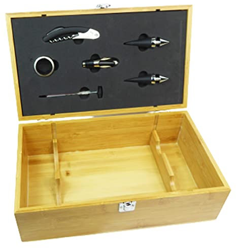 Caja Bambu 2 botellas juego de vino casa cocina