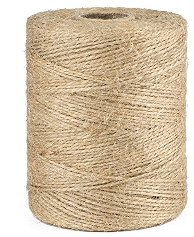 jijAcraft 300 Meter Garten Juteschnur, 1,5mm Braun Dekokordel, Jute Bastelschnur für DIY, Garten, Basteln, Geschenke Verpackungs