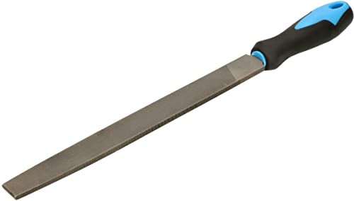 KOTARBAU® Lima plana 250 mm, Lima para metales, Lima con mango perfilado, Limas para metal, Lima de taller