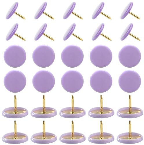 Yosawo 150 Stück Bunt Reißnägel Reißzwecken Runde Pins Thumbtacks für Korktafel dekorative Pinnwand Bürokarte (Lila)