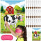 PLULON Pin The Tail on The Game Cow Game Poster mit 24 Stück Schwanzaufklebern für Farm Animal Home Wanddekorationen Birthday Party Game Supplies (Cow)