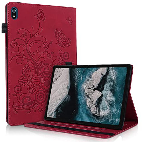 Aswant Hülle für Nokia T20 2021 10.36 Zoll(T20 TA-1392 TA-1397 TA-1394) Weich TPU Ultradünne Nokia T20 Tablet Hülle mit Portemonnaie und Standfunktion Tablet, Rot