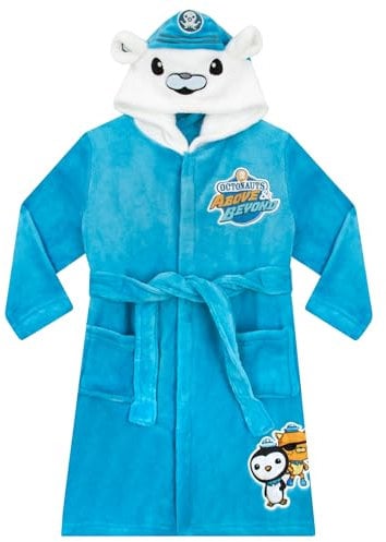 Octonauts Robe de Chambre Enfant | Peignoirs Garçon | Robe De Chambre Polaire | Peignoir De Bain Enfant Capitaine Barnacles | Bleu 2-3 ans