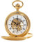 UMR RUHLA Taschenuhr Mechanic, Handaufzug, skelettiert, Edelstahl, Gold