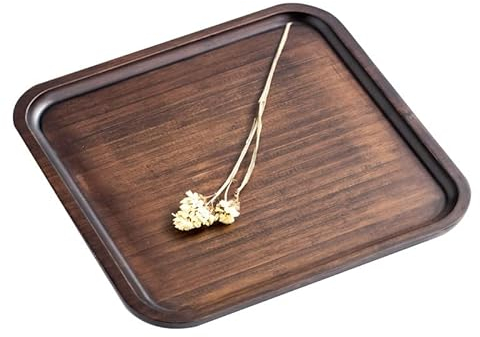 Bambus-Tablett dekoratives Holztablett für Dekoration – schönes Holztablett für Küche, Esszimmertisch – das perfekte kleine Kerzentablett für