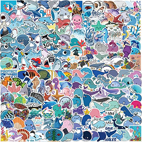 200Pcs lustige Ozean Aufkleber für Kinder, niedliche Meer Kreatur Aufkleber Pack für Wasserflaschen, Laptops, Handys, Skateboards, Gepäck, Helme
