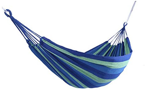 Leadigol Bunte Baumwoll-Hängematte, Outdoor-Hängematte, tragbar, zum Wandern, Einzelbett, Garten, Hängematte, Schaukel, Segeltuch, Reisebett, Outdoor, Camping, Hängeschaukel