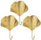 Oairse 3pcs Decorative Wall Hooks Towel Hook Vintage Gold Leave Shape Hook Brass Coat Robe Key Holder Wall Mounted Metal Hooks Hanging Wall Hooks for Bathroom Entryway Kitchen Garage Decor