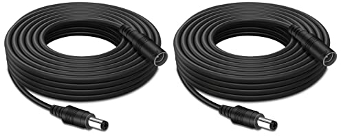 TONTON 2M/6FT DC Verlängerungskabel 2PACK, 5.5mm x 2.1mm Kabel Verlängerung für LED Stripe, Router, Überwachungskameras, Auto, Monitore, DVR NVR CCTV Set, DC Anschlusskabel, Schwarz 2M (2er Pack)