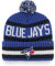47 MLB Mütze für Erwachsene, offizielles Lizenzprodukt, Bering, Sport, Strickmütze mit Bommel, für kaltes Wetter, Toronto Blue Jays - Blau, Einheitsgr��e
