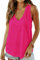 ELFIN Damen V-Ausschnitt Tank Top Ärmellos Sommer Basic T-Shirts Casual Oberteile Tunika Tops (M, Roserosa)