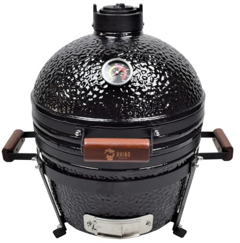 Kamado ZStyle - Griglia - BBQ - Barbecue Giapponese In Ceramica -Griglia - Affumicatore A Fuoco Lento Con Cupola In Vetroceramica - Carbonella - Grill - Forno Da Giardino (Kamado S - nero)