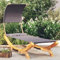 FENLAX Loungebett mit Dach Bugholz Massiv Anthrazit 100x200x126 cm Sonnenliege Gartenbett Outdoor Gartenmöbel Liege Komfortable Schlafliege Gartenliege Liegesessel Outdoor Poolliege Outdoor