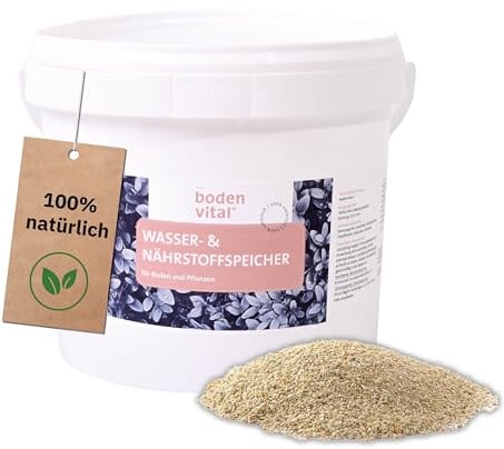 bodenvital - natürlicher Bodenhilfsstoff zur Wasser- und Nährstoffspeicherung, Urgesteinsmehl (Zeolith pulver) für Garten, Pflanzen. Bodenaktivator. Für Rasen, Wasser Speicher, Gesteinsmehl, Kompost