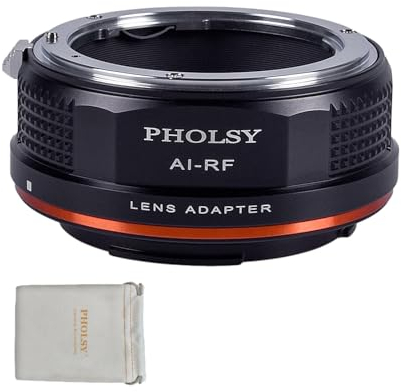 PHOLSY Lens Mount Adapter Manual Focus: Compatible with Nikon F Lens to Canon RF (EOS R-Type) Camera Body