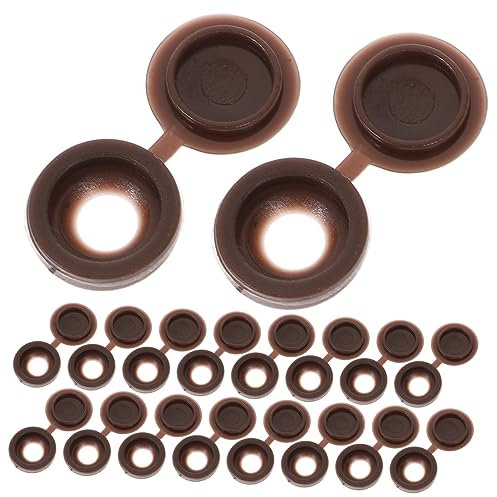 PLAFOPE 100stücke Braune Schraubenkappen Möbel Schraubenabdeckungen Selbstbohrende Schrauben Schutzkappen Staubschutz Für Möbel Heimwerker Büro Schule