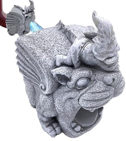 Decorative Downspout Extensions | Resin Gutter Guardian Dragon Statue,Down Spout Rain Water Diverter, Rain Downspout Extension, Extender for Outdoor Garden