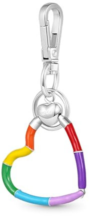 GNOCE Vielseitiger Charm Schlüsselanhänger & Halter Edelstahl Charms Armband Geschenk für Frauen Mädchen Ehefrau Tochter (Regenbogen)