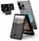 Ceppekyy Magnetische Wallet Stand,kompatibel mit MagSafe Wallet,Handy Kartenhalter mit verstellbarem Ständer,4-Kartenhalter, für iPhone 15 14 13 12 Pro/Pro Max/Plus,für MagSafe-Hülle,Leder,Schwarz