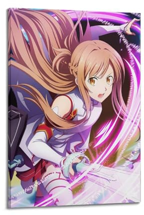 VZRSQZK Anime Sword Art Online Asuna-Poster, dekoratives Gemälde, Leinwand, Wandposter und Kunstdruck, moderne Familienschlafzimmer-Dekoration, Poster, 60 x 90 cm