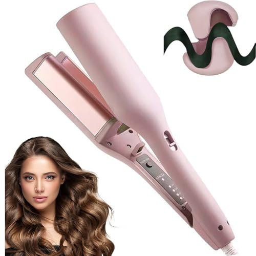 Waver Curling Iron Hair Crimper - Sadodo French Waves Curling Wand, 32MM Ionic Deep Waver Hair Curler Tool with Ceramic Barrel for Women, Anti-Scald, Easy to Use, 1.26 Inch Valentine Gift