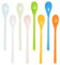 Bofanze Lot de 8 Cuillère à Long Manche Colorées Robuste Cuillere a Dessert Longue Anti-Chaude Cuillère a Cafe en Plastique Imitation de Porcelaine Cuillere a The
