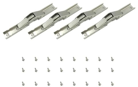 Xiciki 4Pcs Charnières de Porte, Charnières de Porte Pliables à 90/180 Degrés, Charnière de Support de Bureau Cachée avec 24 Vis, Charnière D'étagère Pliante pour Salle de Bain, Chambre, Cuisine