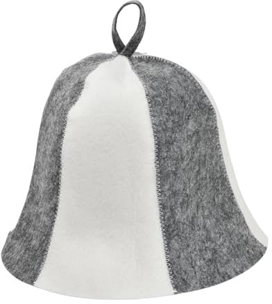 High Temperature Resistant Sauna Hat, Water Absorption Sauna Hats, Heat Insulation Sauna Accessories, Durable Hat for Sauna for Women and Men (White and Gray, A)