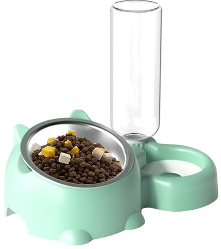 Ensemble de gamelles de Nourriture et d'eau 2 en 1 pour Chat, gamelles pour Chat avec Support, gamelles pour Chat à 16 degrés, mangeoire à Nourriture et à Eau pour Chiens et Chats