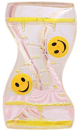 Sablier Liquide Jouets Sensoriels pour Enfant Adulte, Minuterie Liquide Coloré Fidget Toy Minuteur à Bulles, Sablier Motion Bubbler pour Activité, Détente, Anxiété, Autisme, TDAH, Apaisant (#Jaune)