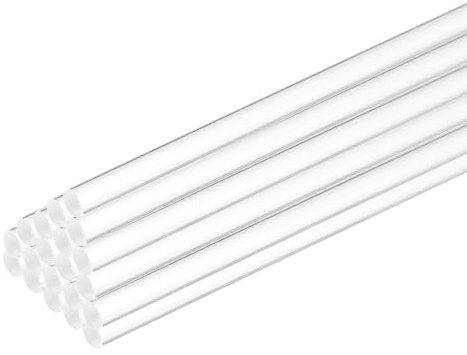 QUARKZMAN 30 Pcs Tige Acrylique Transparente Ronde Barre 4mm x 300mm (5/32 x 12) Bâtonnets en Plastique pour Fabrication de Maquettes, Loisirs Créatifs, Éclairage, Jardinage, Décoration