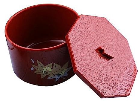 TOPBATHY 1 Set Zuppiera giapponese ciotola di noodle con coperchio immediato zuppiera con coperchio ciotole piatto di porridge zuppa ciotola di plastica scodella domestica addominali rosso