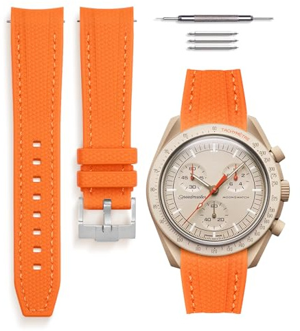 HORACE Universelles 20 mm Uhrenarmband aus Flüssigsilikon – Kompatibel mit Omega x Swatch MoonSwatch – Montagekit inklusive