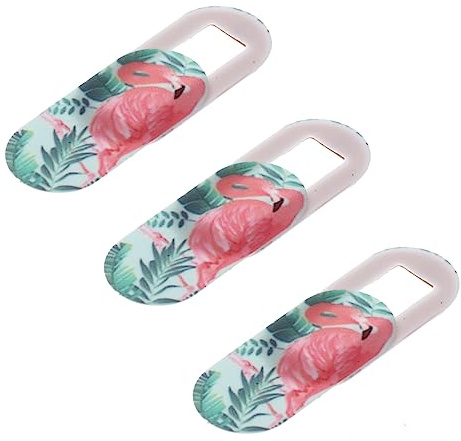 Veemoon 3pcs Privacy Webcam Cover Flamingo Pattern, Phone Protective Sticker Set for Laptop and Tablet Webcam Privacy