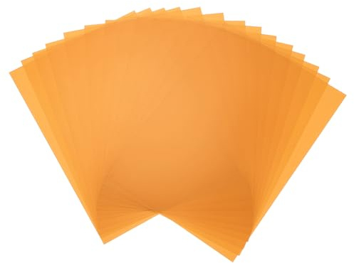 QUARKZMAN 14 Feuilles Plastiques Colorées Filtre Lumineux en Gel (Orange) | Transparent Film Ambre de Correction Couleur Waterproof, 21 x 14,8 cm, pour Artisanat DIY Éclairage LED Photo