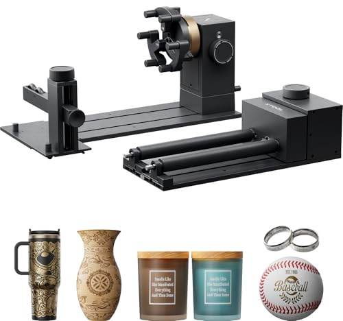 xTool RA3 Smart MagSwap Intelligent Rotary Attachment for Laser Engraver | 360° LiDAR Mapping Alignment, For F1 Ultra/F2/F2 Ultra/F2 Ultra UV/P3, Engraves Rings, Tumblers, Ornaments