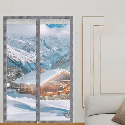 Rideau de porte magnétique isolé thermique Fermeture Automatique Anti Froid et Chaleur pour d'Entrée Portes Balcon et Cuisine Maison Terrasse