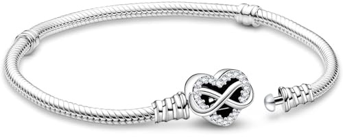 APUUESN Moments Me Serie Sterling Silber Charm-Armband mit Logogravur,Längen