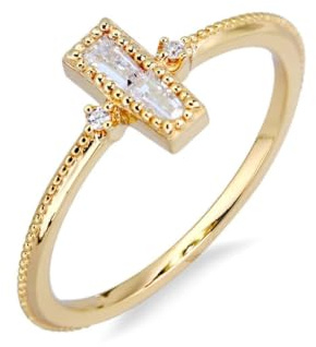 Gelbgold 9K/14K/18K Echte Eheringe mit Rechteck Moissanit, Elegant Filigran Zierlich Au 375/585/750 Gold Pärchen Ringe