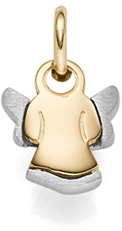 Anhänger Engel Engelchen 14x8,5mm 585 Gold Gelbgold & Weißgold bicolor schlicht