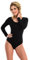 Magi Langarm Damenbody | Stringbody mit Rundhals |Overall Bodysuit Ballett Trikot für Frauen | Unterzieh-Body mit optimaler Passform | sportlicher Tanz-Body (L, Schwarz)