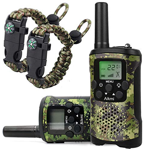 Walkie Talkies for Kids 8 Channel 3 KM Long Range Ingenious Communication Gadget Preventing Myopia Toys Best Birthday Gifts for 4-6 year old Boys Fit Outdoor Adventure Game Camping(Green camo)