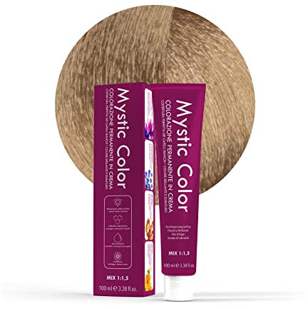 Mystic Color - Coloración Permanente en Crema con Aceite de Argán y Caléndula - Tinte de Larga Duración, Tinte Pelo Mujer - Color Rubio Superclaro 9-100ml