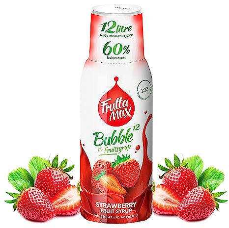 Sirop FruttaMax Fraise | Moins de sucre | 60% de concentré de fruits réels | Compatible avec machine à soda 500 ml