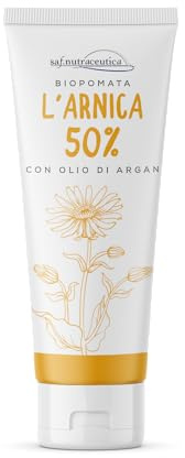 Saf.Nutraceutica - L'Arnica 50% Arricchita con Olio di Argan, Biopomata con 50% di Estratto di Arnica Montana, Effetto Antinfiammatorio Naturale dell'Arnica e Decongestionante dell'Argan, 75 ml