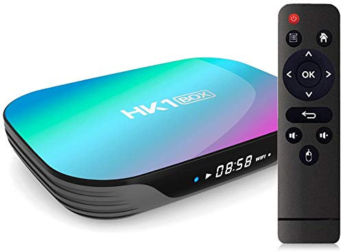 Sofobod HK1 Box TV Box Android 9.0, 4GB RAM 128GB ROM, S905X3 Quad Core 64bit Cortex-A55, GPU G31™ MP2, 2.4G/5G dual WiFi BT4.0 H.265 Decoding LAN 1000 RJ-45, HD 8K Smart TV Box