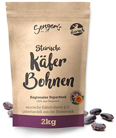 Senger's 2 kg Steirische Käferbohnen g.U. getrocknet Riesenbohnen, Feuerbohne, 100% Natur aus der Steiermark (2KG)