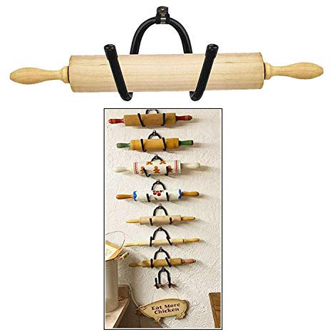 Nudelholz-Halter Nudelholz Display Rack Nudelholz Aufbewahrung – das Regal ist verstellbar auf Ihre verschiedenen Größen, dekorative koloniale Wanddekoration – klassisches Design passt zu jedem